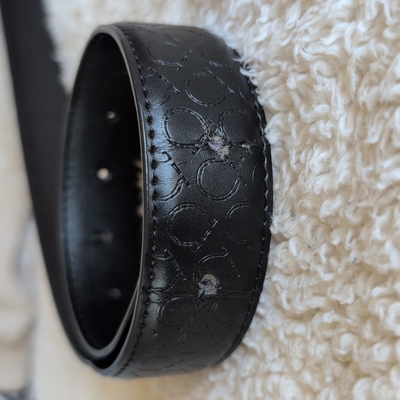 Salvatore Ferragamo Black Leather Belt with Gold Double Gancini Buckle - Picture 11 of 11